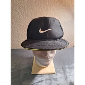 Nike Golf Baseball Cap Black and Yellow Headband W/ White Swoosh Logo Size 7 1/4